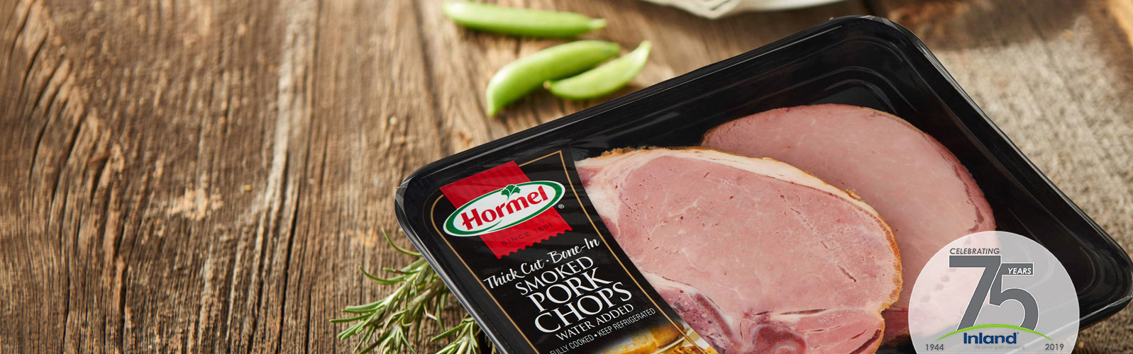 Hormel smoked pork chops pressure sensitive label by Inland