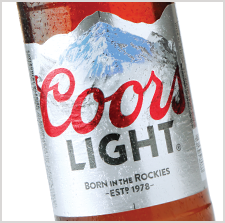 Award winning Coors Light beer label by Inland