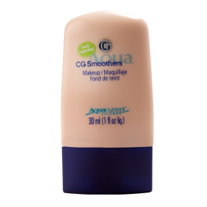 Covergirl Aqua smoother makeup with clear pressure sensitive label and blue cap