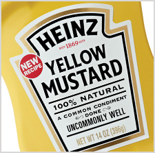 Heinz Yellow Mustard close up of label