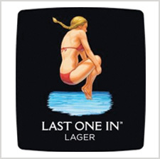 Last One In Lager label