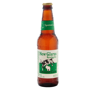New Glarus Brewing Company's Spotted Cow craft beer with cut and stack label