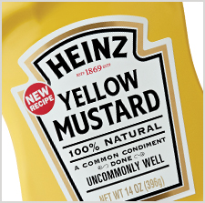 Heinz Yellow Mustard close up of label