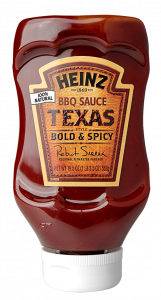 Award winning Heinz BBQ sauce Texas bold & spicy custom pressure sensitive label by Inland