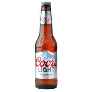 Coors Light bottle and cut & stack label