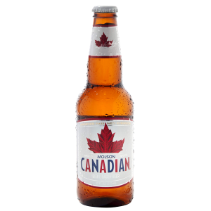 Molson Canadian lager beer bottle and label