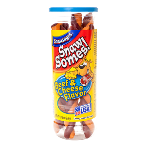 Pet Products: Snausages Snaw Somes! Beef & cheese flavored chewy snacks for dogs