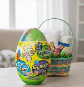 Image of wareheads candy with easter basket
