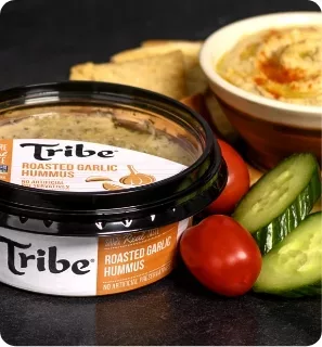 Tribe Hummus product packaging.