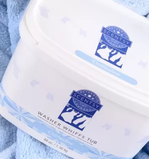 Scentsy laundry detergent product packaging.