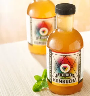3 Root Kombucha product packaging.
