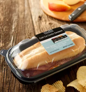 Custom label and package for a food service company.